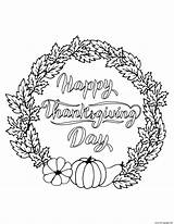 Coloring Pumpkins Wreath Leaf Fall Pages Thanksgiving Printable sketch template