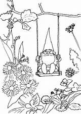 Gnome Coloring Pages David Garden Gnomes Kids Printable Adults Adult Colouring Color Sheets Fairies Rocks Fairy Print Printables Dinokids Flower sketch template