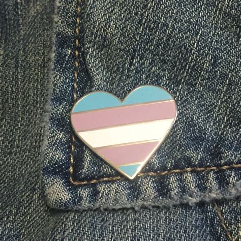 transgender pride flag heart shaped hard enamel lapel pins