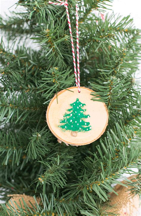 rustic wood painted christmas ornaments domestically