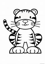 Tiger Coloring Printable Pages Baby Kids Sheet Colouring Print sketch template