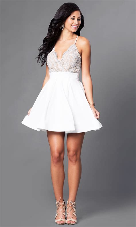 Lace Bodice Short Cheap Homecoming Dress Promgirl