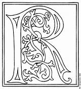 Illuminated Coloring Pages Manuscript Getcolorings Letters sketch template