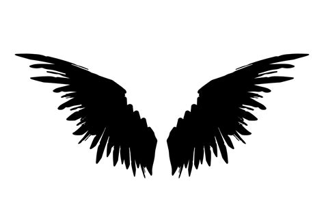 pair  black raven wings isolated  white background vector ink