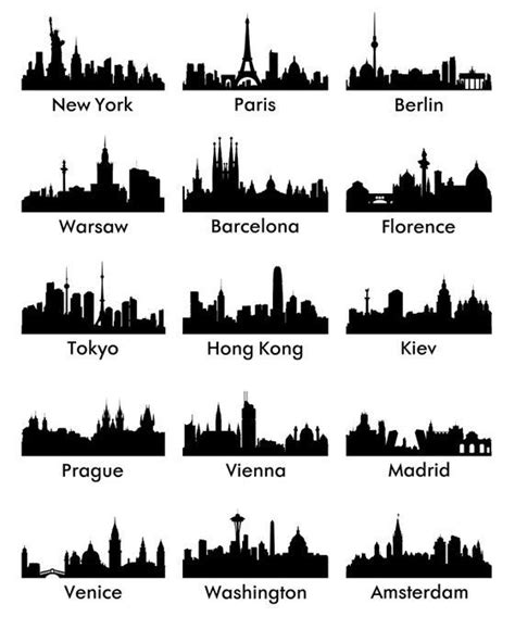 vinyl wall mural city silhouette vector 15 easy installation 365 day