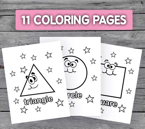 printable shapes coloring pages worksheets  kids preschool