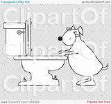 Coloring Drinking Dog Outline Potty Clip Toilet Illustration Royalty Vector Djart Template sketch template