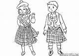 Coloring Pages Children Scottish Kilt Colorkid Clothing Traditional Template Around источник Deti sketch template