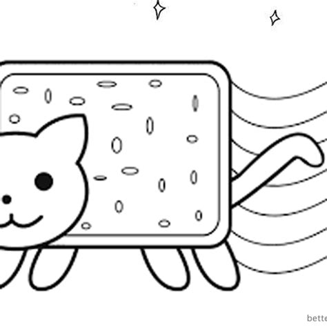 nyan cat coloring pags lineart  syrinq  printable coloring pages