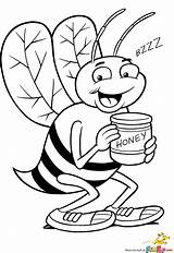 Bee Coloring Pages Caricature Eyes Bees Coloringpagesfortoddlers Adult Crafts sketch template