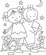 Coloring Friendship Having Bestfriend Fun Pages Friends Coloringsky Preschool Kids Sheets Book sketch template