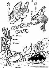 Birthday Coloring Invitation Happy Party Pages Fish Invitations Color Nana Princess Barbie Printable Aunt Print Clipart Getcolorings Colour Library Online sketch template