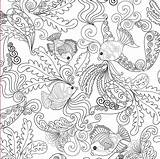 Coloring Ocean Pages Adults Printable Underwater Sheets Kids Adult Stress Drawing Summer Designs Book Print Relief Life Animals Color Under sketch template