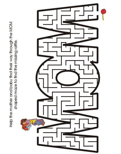 mothers day maze coloring book  coloring pages