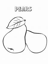 Peras Pears Printable Colorironline Pêra sketch template