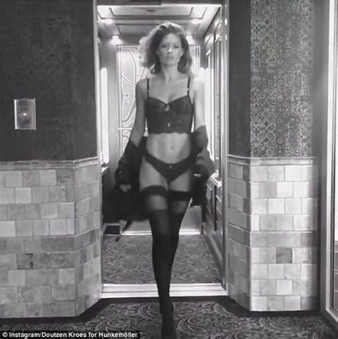 doutzen kroes shows off her sensational figure as she twerks in very sexy lingerie campaign