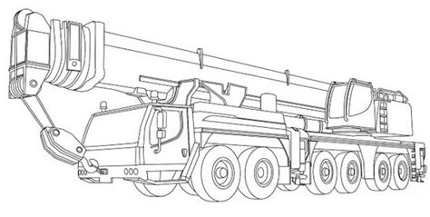 realistic crane truck design coloring sheet