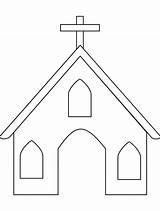 Church Coloring Kids Crafts Outline Pages Color sketch template
