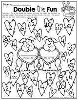 Valentine Roll Die Doubles Activities Color Double Fun Choose Board Math sketch template