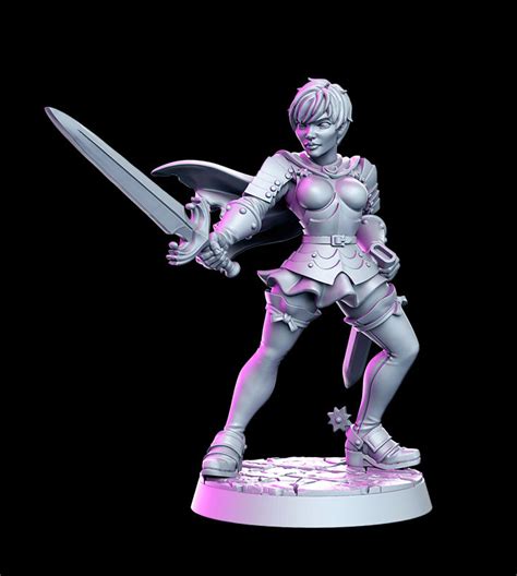 Pinup Female Sexy Fighter Dnd 5e 28mm 32mm And 75mm Scale Etsy