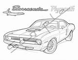 Plymouth Baracuda 1970 sketch template