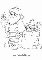 Nikolaus Ausmalbilder Geschenke Weihnachtsmann Ausmalbild Bringt Ausdrucken Sack Malvorlagen sketch template