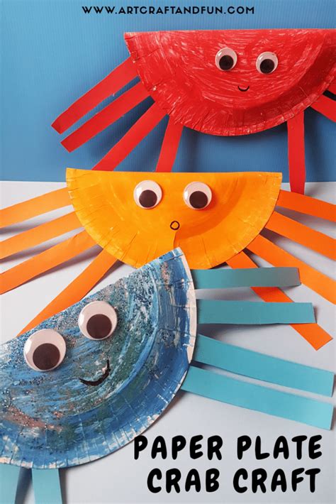 toddler craft paper plate crab craft