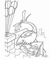 Coloring Bird Singing Pages Roof Silhouettes Printable sketch template