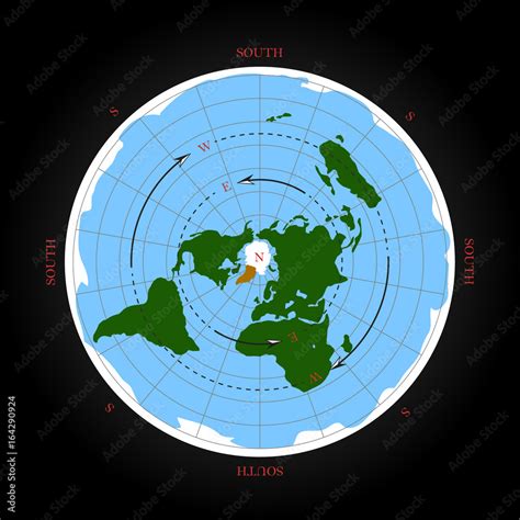 cardinal direction  flat earth map isolated vector illustration stock vector adobe stock