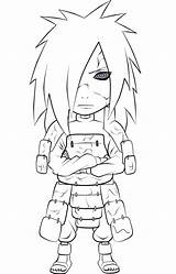 Madara Uchiha Chibi Naruto Coloring Drawing Edo Pages Tensei Lineart Tazawa Books Deviantart Template sketch template