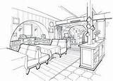 Restaurant Interior Drawing Sketch Easy Perspective Coloring Door Drawings Sketches Cafe Software Sketchite Paintingvalley Interiors sketch template