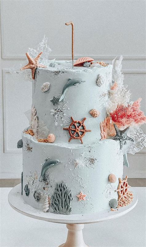 cute buttercream cake ideas   occasion ocean inspired