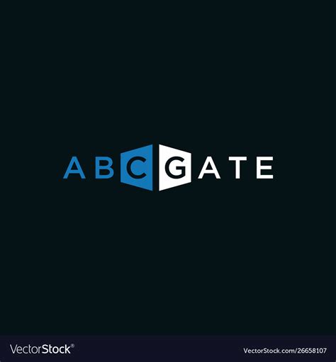 abc gate brand text creative logo royalty  vector image