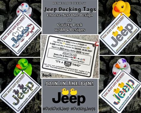 basic pre printed  sided duck duck jeepjeep ducking tags etsy