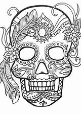 Coloring Pages Skull Sugar Printable Adults Drawing Muertos Dia Adult Color Print Coloriage Colouring Cloth Kente Stencil Kids Sheets Los sketch template