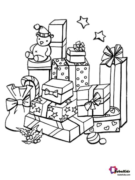 printable christmas gifts coloring picture collection