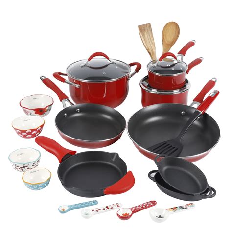 The Pioneer Woman Frontier Speckle 24 Piece Aluminum Non Stick Cookware
