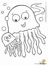 Jellyfish Coloring Pages Kids Drawing Color Printable Print Animals Cute Realistic Getdrawings Paintingvalley sketch template