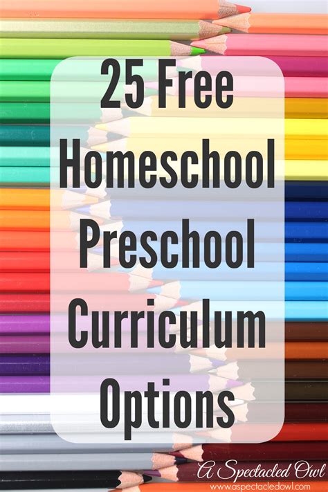 homeschool preschool curriculum options  spectacled owl