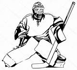Goalie Hockey Drawing Illustration Drawings Getdrawings sketch template