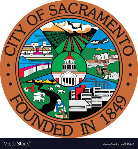 sacramento city seal royalty  vector image