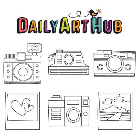 coloring photographic materials clip art set daily art hub