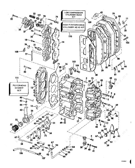 Evinrude 1981 70 E70tlcim Cylinder And Crankcase Parts Catalog