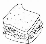 Sandwich Pages Coloring Clipart Colouring Color Picnic Picolour Food Book Clip Time Hamburger Line Drawing sketch template