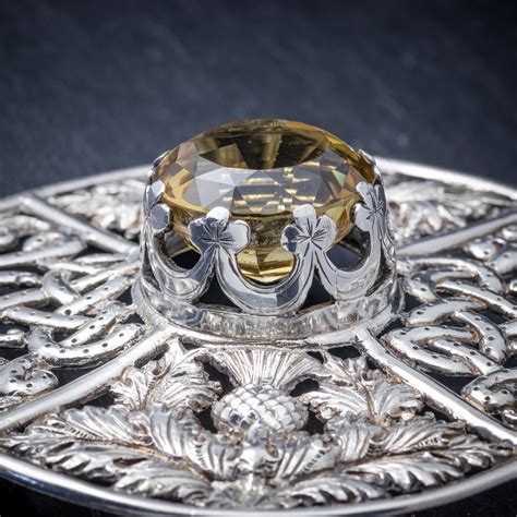 antique victorian scottish cairngorm brooch silver dated glasgow