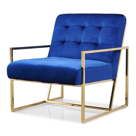 astaire contemporary armchair accent chair  golden frame blue daals
