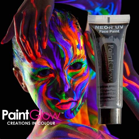 Paintglow Black Neon Uv Face And Body Paint Party Makeup