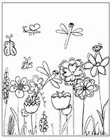 Coloring Meadow Blumenwiese Pages Dragonfly Flowery Printable Doodle Und Over Clipart Meinlilapark Printables Freebie Libelle Popular sketch template