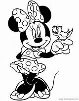 Minnie Coloring Mouse Pages Disney Friends Animal Book Disneyclips Bird Greeting Funstuff sketch template