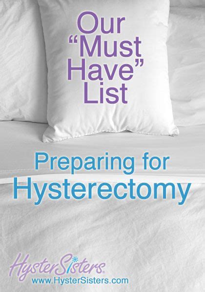 our must have list preparing for hysterectomy with